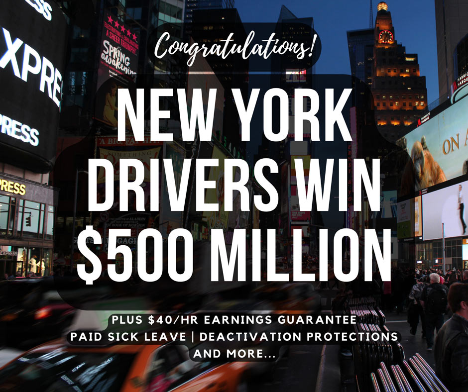 NEW YORK, USA: DRIVERS WIN!! $500 Million Back-pay + $40/H Mininum